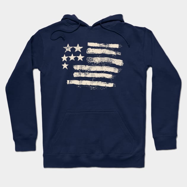 Worn out American Flag Fashion Statement Hoodie by Alema Art